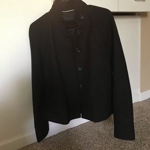 banana republic black pea coat blazer jacket